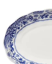 Spode Blue Italian Brocato Oval Fluted Dishes, Set of 2