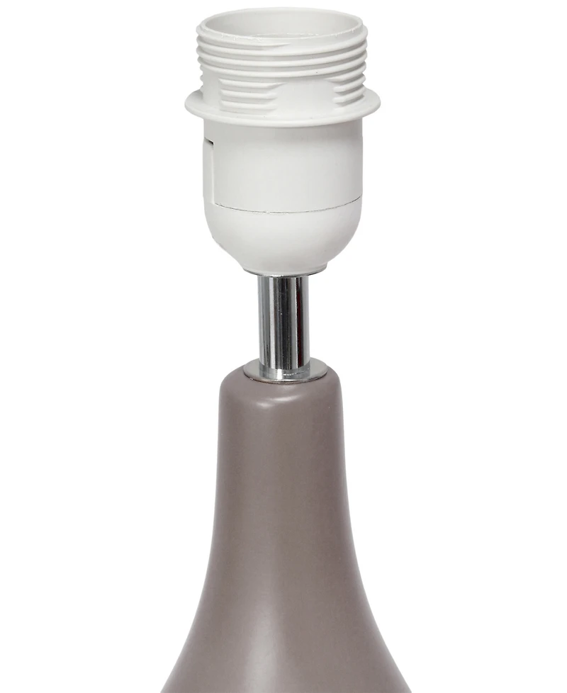 Creekwood Home Essentix 18.11" Traditional Standard Ceramic Dewdrop Table Desk Lamp with Matching Fabric Shade