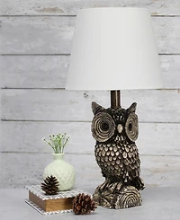 Simple Designs Woodland 19.85" Tall Contemporary Polyresin Night Owl Novelty Bedside Table Desk Lamp