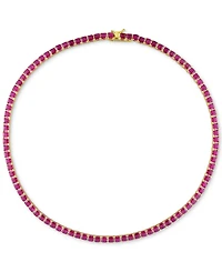 Lab-Grown Ruby 18" Tennis Necklace (48-1/2 ct. t.w.) in Gold-Plated Sterling Silver