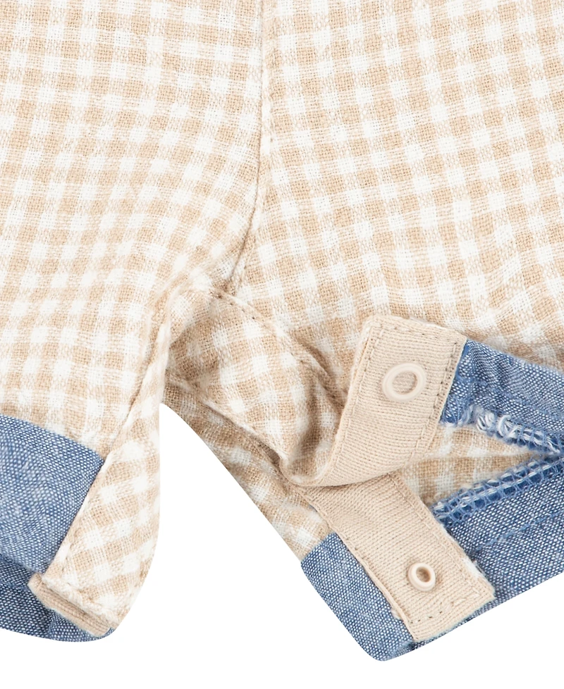 Levi's Baby Boys Gingham Shortall and T-shirt Set