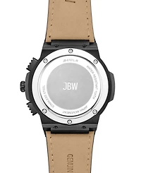Jbw Men's Saxon Multifunction Black Embossed Crocodile Leather Watch, 48mm