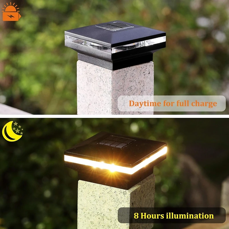 Maggift 8-Pack Waterproof Solar Post Lights for Outdoor Spaces