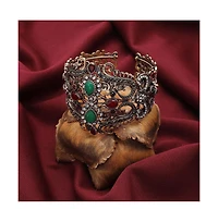 Sohi Women's Bronze Teardrop Filigree Cuff Bracelet