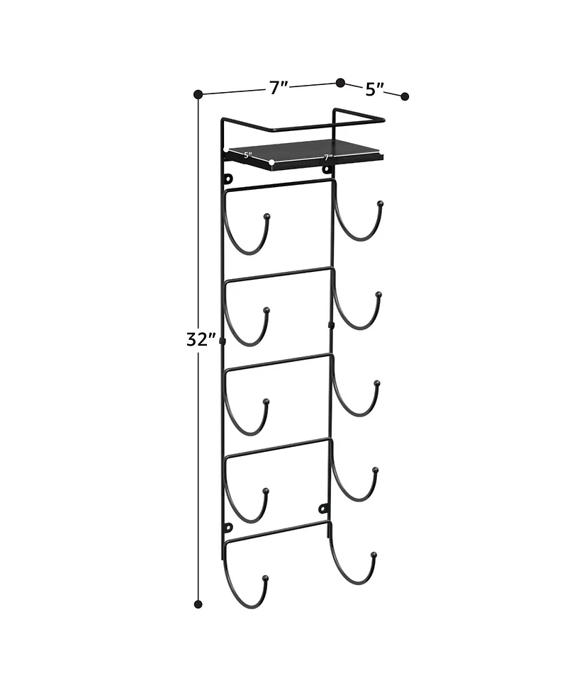 Sorbus Wall Mounted Towel Rack With Shelf - White