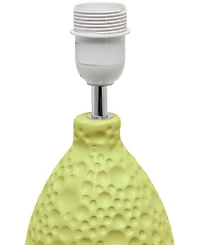 Creekwood Home Essentix 14.17" Traditional Ceramic Textured Thumbprint Tear Drop Shaped Table Desk Lamp