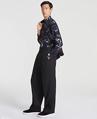 Hugo by Boss Men's Modern-Fit Logo-Print Pleated Suit Pants