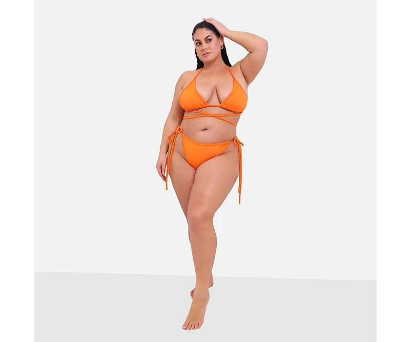 Rebdolls Plus Size Delta Wrap Around String Bikini Top