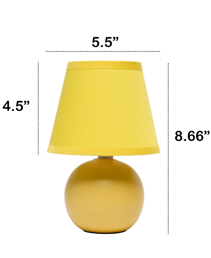 Creekwood Home Nauru 8.66" Traditional Petite Ceramic Orb Bedside Table Desk Lamp with Tapered Drum Fabric Shade