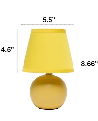 Creekwood Home Nauru 8.66" Traditional Petite Ceramic Orb Bedside Table Desk Lamp with Tapered Drum Fabric Shade