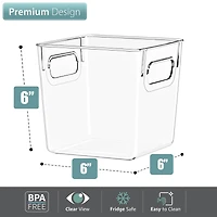 Sorbus 8 Pack Small Clear Storage Bins with Handles - for Kitchen, Cabinet Organizer, Pantry & Refrigerator