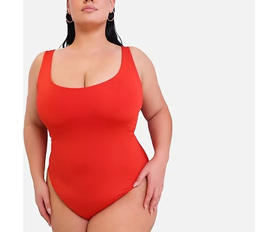 Rebdolls Plus Essential Tank Swimsuit W. Shelf Bra