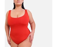 Rebdolls Plus Essential Tank Swimsuit W. Shelf Bra