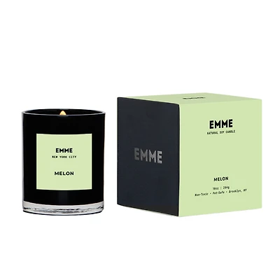 Emme nyc Natural Soy Melon Scented Candle Jar, 10 oz