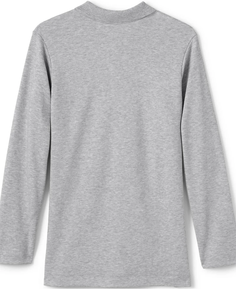 Lands' End Girls School Uniform Long Sleeve Feminine Fit Interlock Polo Shirt