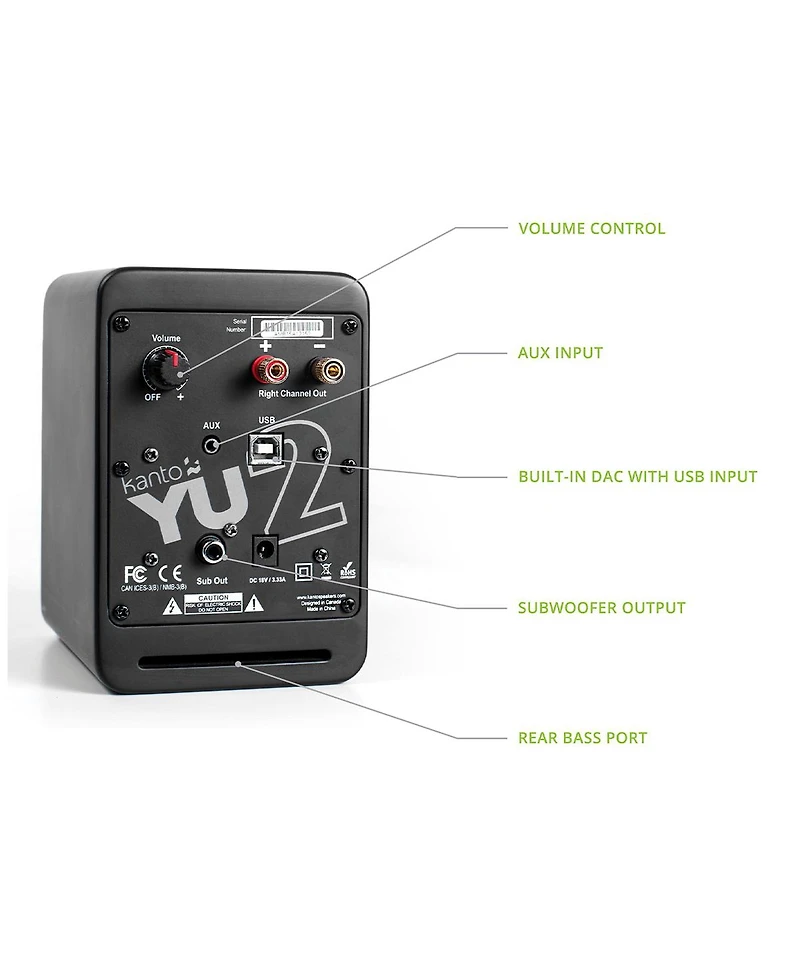 Kanto YU2 Powered Desktop Speakers - Pair