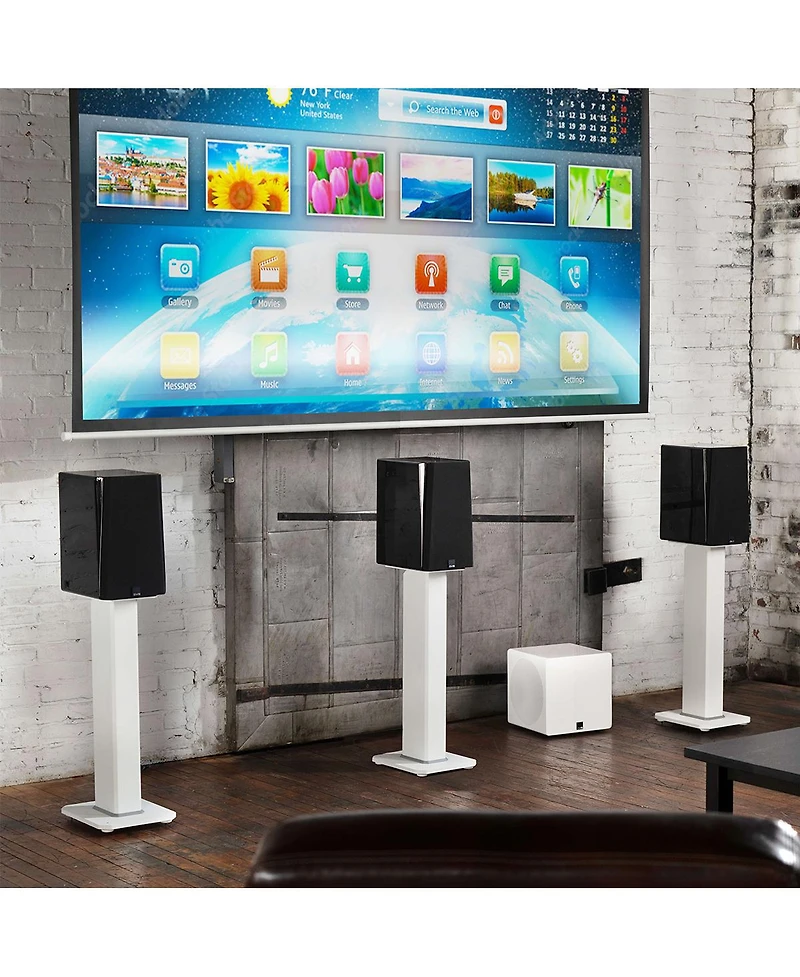 Kanto SX22 22" Tall Fillable Speaker Stands with Isolation Feet