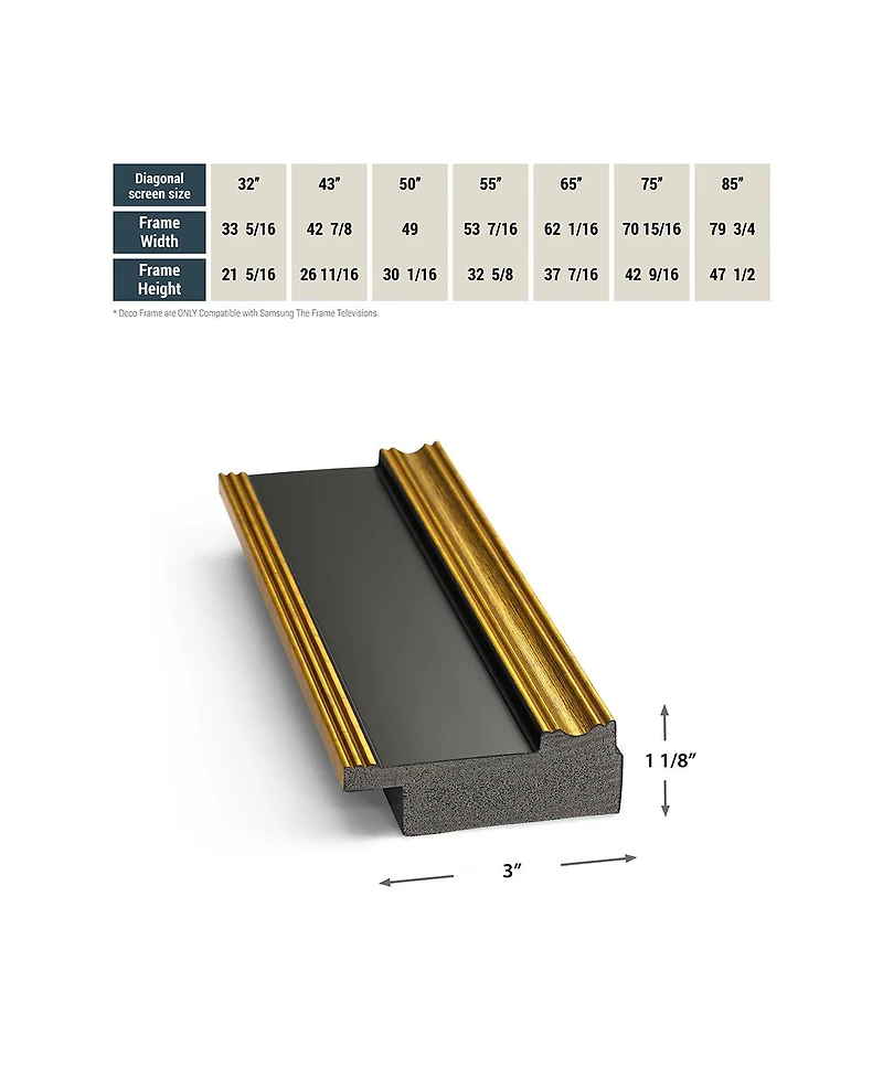 Deco Tv Frames 65" Customizable Frame for Samsung The 2021-2023
