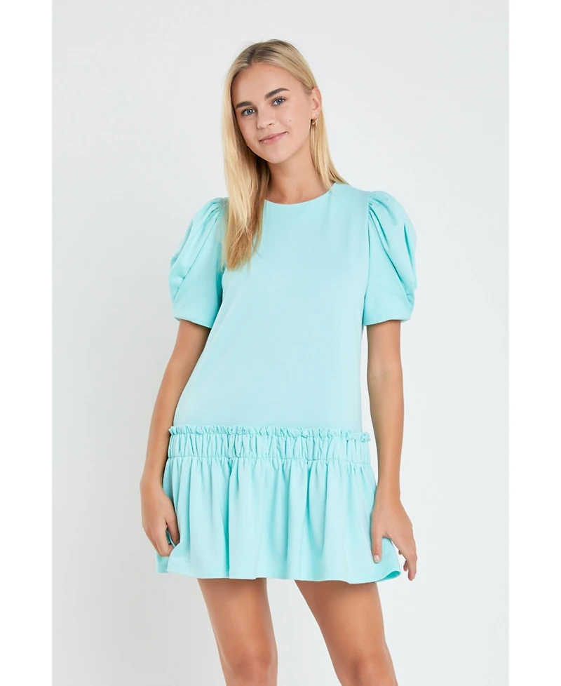 English Factory Women's Puff Sleeve Mini Dress