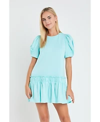 English Factory Women's Puff Sleeve Mini Dress
