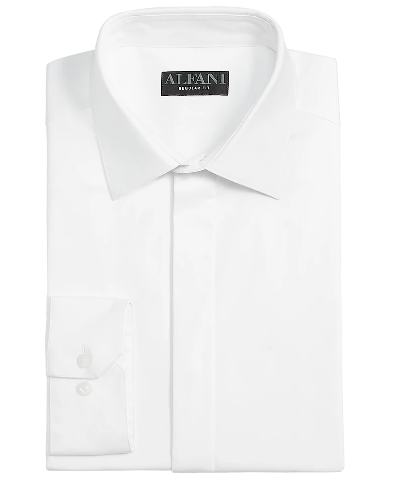 Alfani Men's Regular Fit Covered Placket Tuxedo Shirt, Created for Macy's