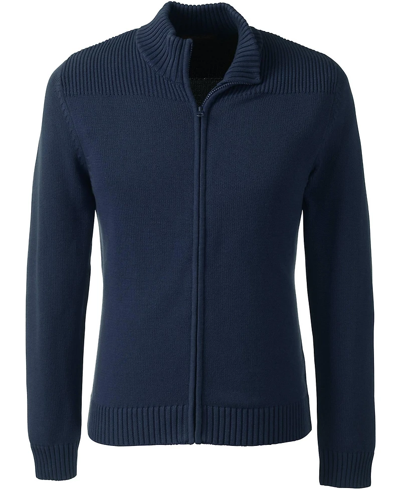 Lands' End Men's Cotton Modal Zip Front Cardigan Sweater