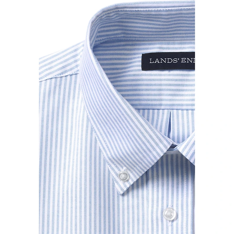 Lands' End Men's Long Sleeve Striped Oxford Dress Shirt