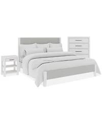 Catriona 3pc Bedroom Set (King Upholstered Bed, Chest & Open Nightstand), Created for Macy's