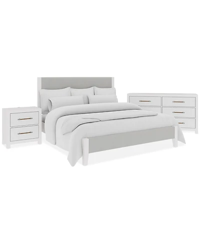 Catriona 3pc Bedroom Set (King Upholstered Bed, Dresser & 2-Drawer Nightstand), Created for Macy's