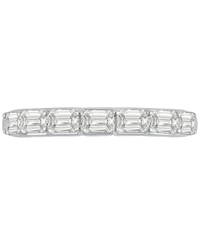 Diamond Emerald-Cut Anniversary Band (1 ct. t.w.) in 14k White Gold