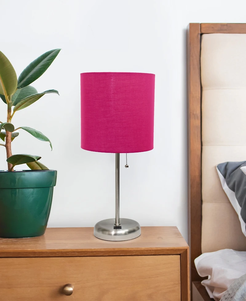 Creekwood Home Oslo 19.5" Contemporary Bedside Usb Port Feature Standard Metal Table Desk Lamp