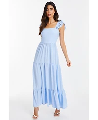 Quiz Women's Textured Jersey Tiered Maxi Dress