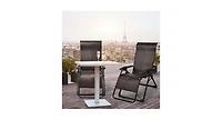 Slickblue 2PCS Patio Rattan Zero Gravity Lounge Chair