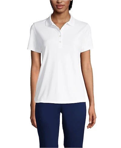 Lands' End Women's Short Sleeve Solid Active Polo