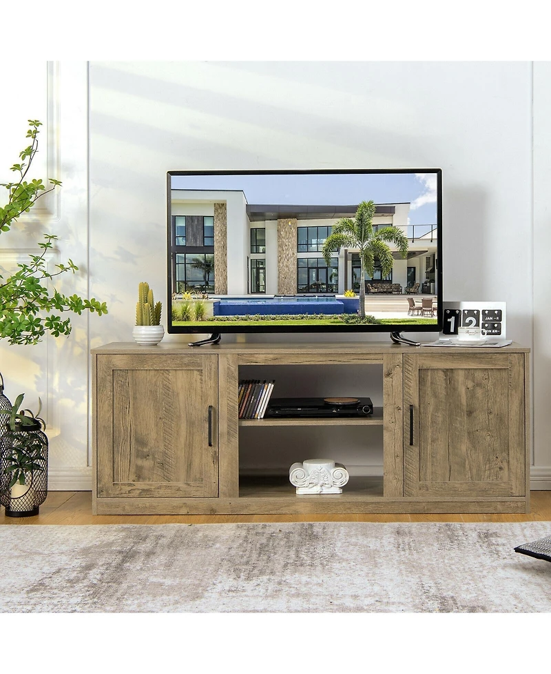 Slickblue 58 Inch Tv Stand with 1500W Faux Fireplace for TVs up to 65