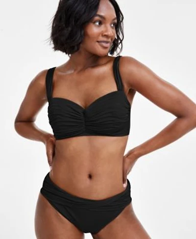 Bleu Rod Beattie Shirred Underwire Bikini D Cup Top Sarong Hipster Bikini Bottoms