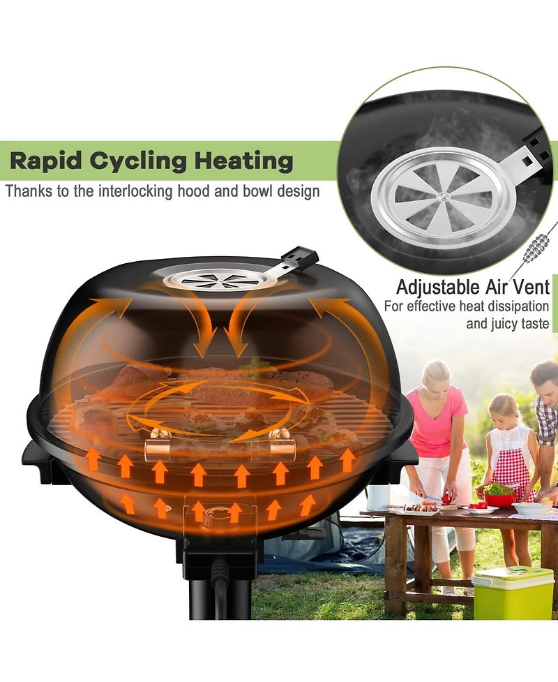 1600W Portable Electric Bbq Grill with Removable Non-Stick Rack