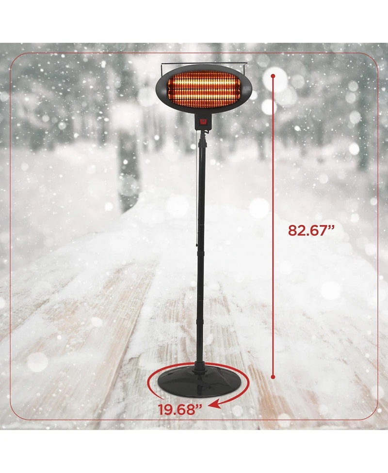 Black and Decker Patio Floor Electric Heater, Patio Heater Stand for Outdoors with 3 Heat Settings
