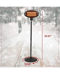 Black and Decker Patio Floor Electric Heater, Patio Heater Stand for Outdoors with 3 Heat Settings