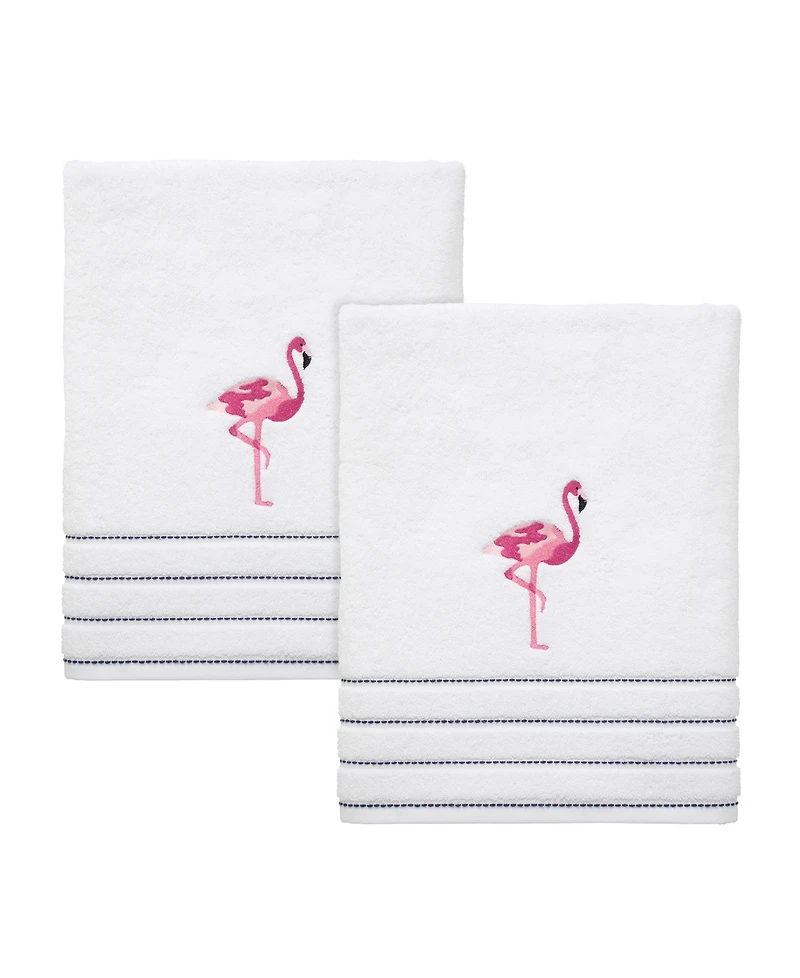 Izod Flamingo Ticking Stripe 2-Pc. Bath Towel Set, 27" x 54"