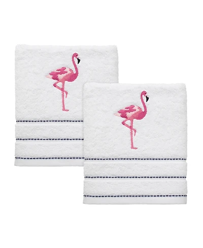Izod Flamingo Ticking Stripe 2-Pc. Hand Towel Set, 16" x 28"