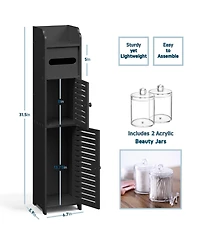 Nestl Narrow Bathroom Storage Cabinet & Organizer with 2 Doors & 3 Shelves