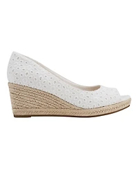 Bandolino Women's Nuri Peep Toe Espadrille Wedge Pumps