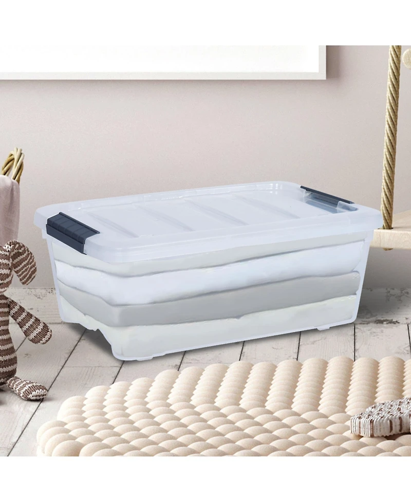 Slickblue Sturdy Plastic Latch Stack Storage Tubs Box