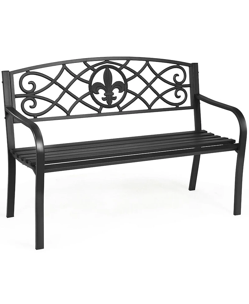 Slickblue Patio Heavy-Duty Metal Garden Bench