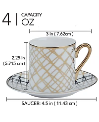 Certified International Matrix Espresso Cups & Saucers Set, Service for 6