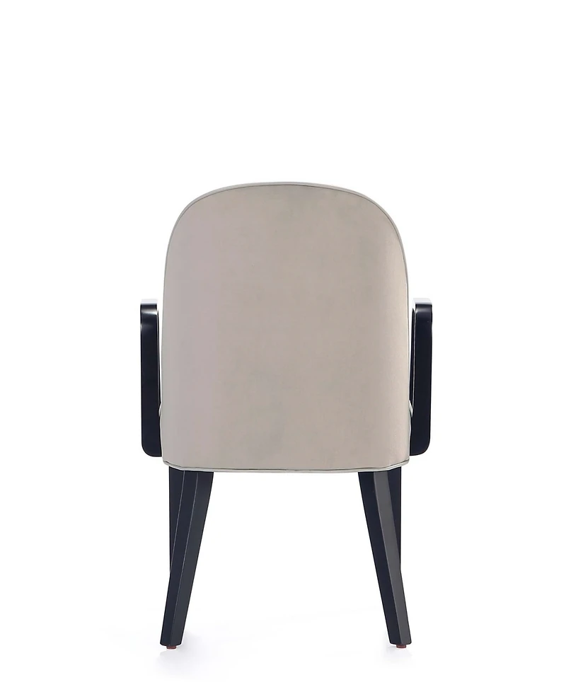Manhattan Comfort Hillman Leatherette and Velvet Upholstered Dining Armchair
