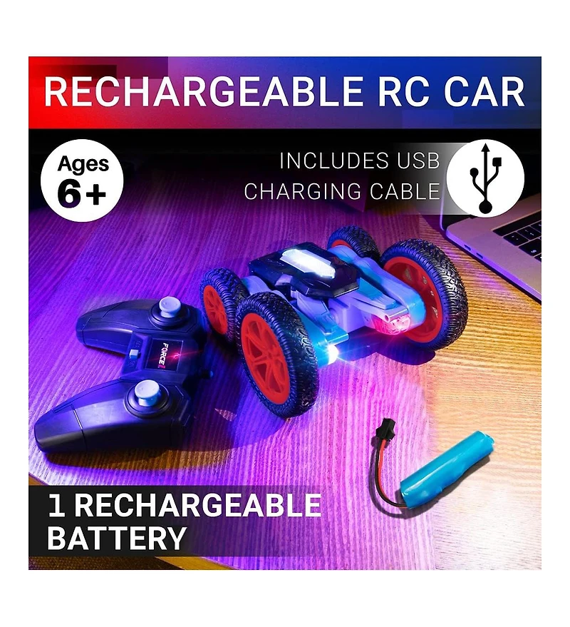 Force1 Tornado Red Led Remote Control Car for Kids