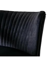 25" Wide Upholstered Tufted Velvet Accent Chair With Metal Leg