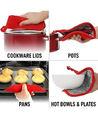 3-Pack Cotton Pot Holders for Kitchen - Heat Resistant, Machine Washable, & Comfortable Grip Oven Hot Pads